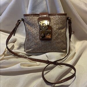 Brown Monogram Crossbody Bag with matching wallet